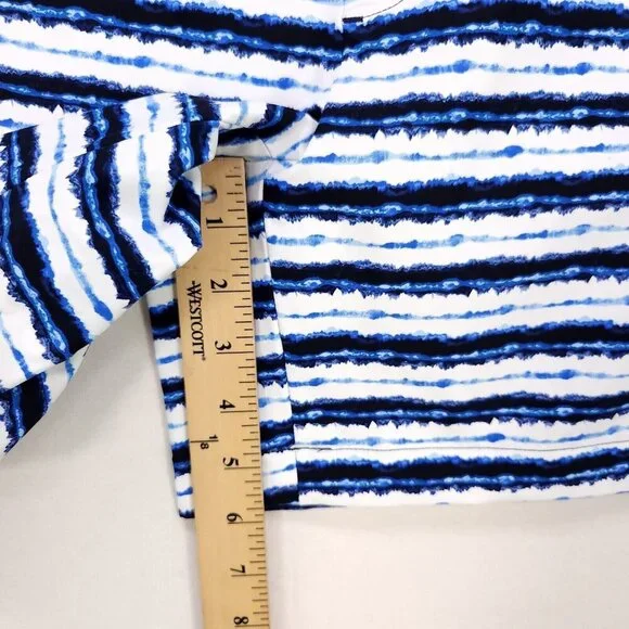 Spanx Sunshine 6” Shorts Pull On Stretch Womens Small Blue Stripe Athletic Swim - Picture 7 of 11